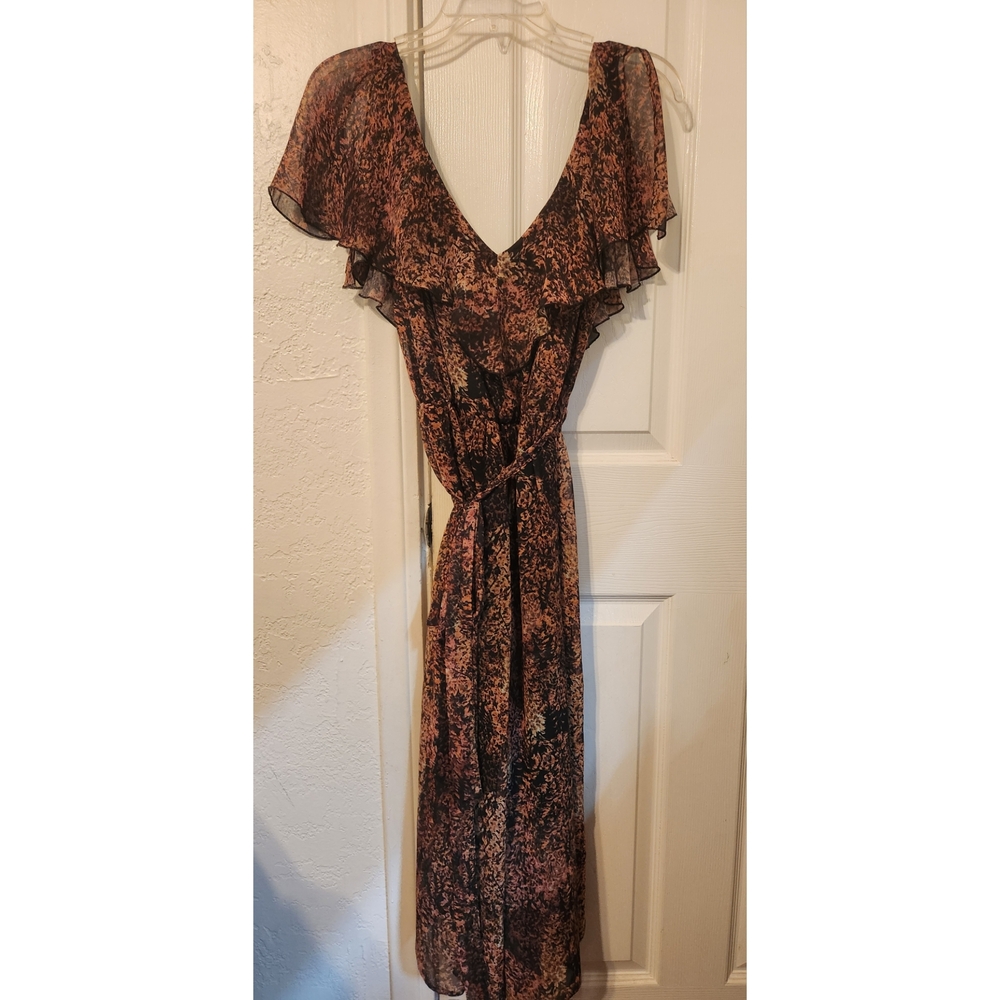 Elvi Black and Brown Midi Dress